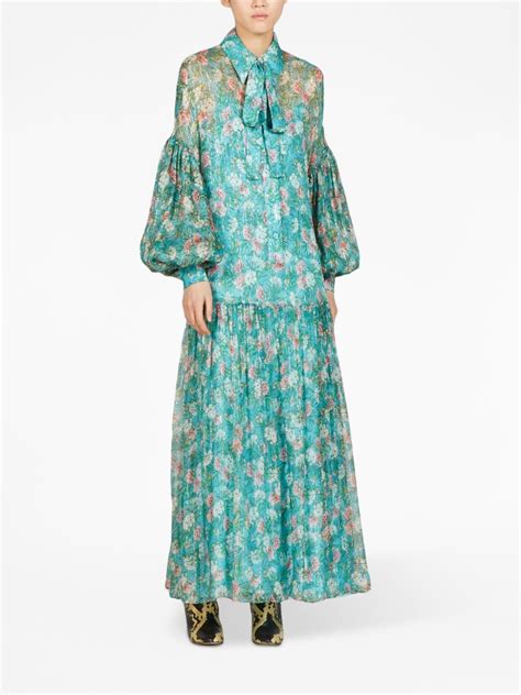 gucci floral shirt dress|Gucci maxi dress floral.